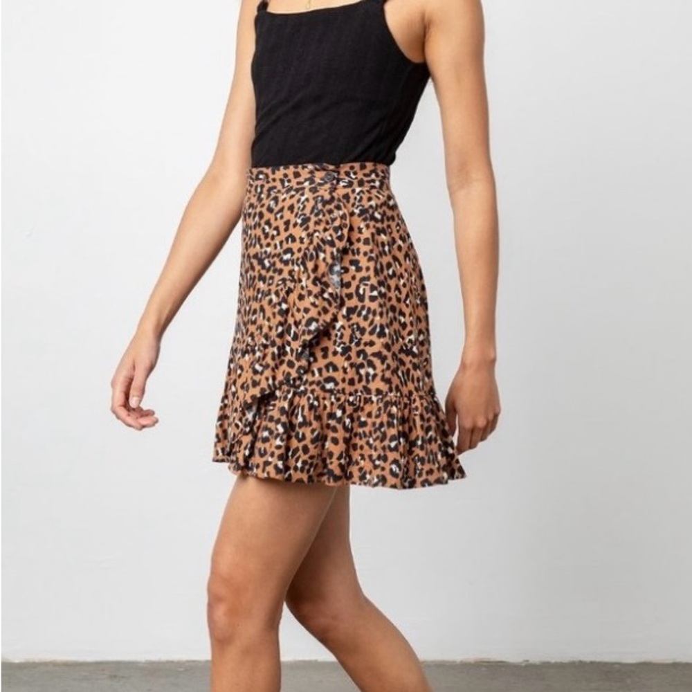 Rails - Leopard Print Wrap Mini Skirt